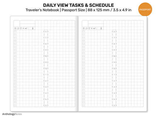 Passport TN JIBUN-Inspired Daily Printable Refill Insert for Traveler's Notebook PP22-004