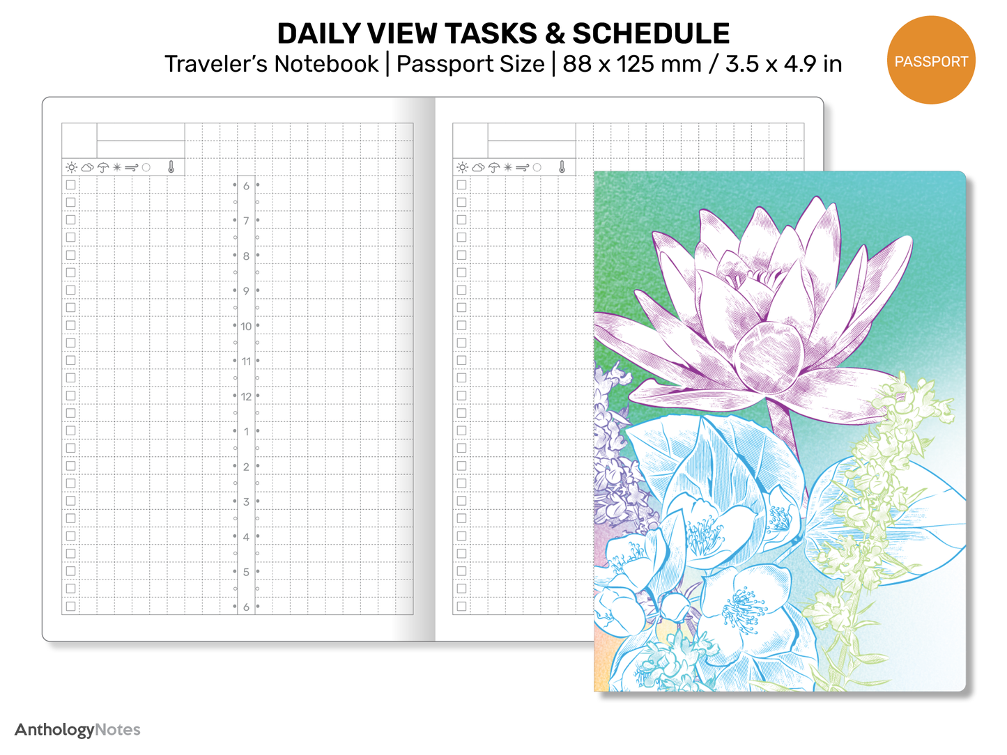 Passport TN JIBUN-Inspired Daily Printable Refill Insert for Traveler's Notebook PP22-004