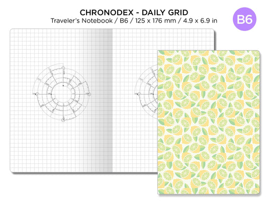 B6 Daily Grid CHRONODEX Traveler's Notebook Printable Insert Do1P Minimalist Functional Planning