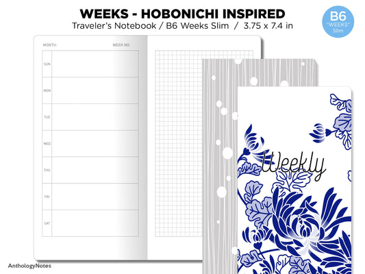 TN WEEKS Weekly Horizontal Hobonichi Weeks Inspired Layout GRID