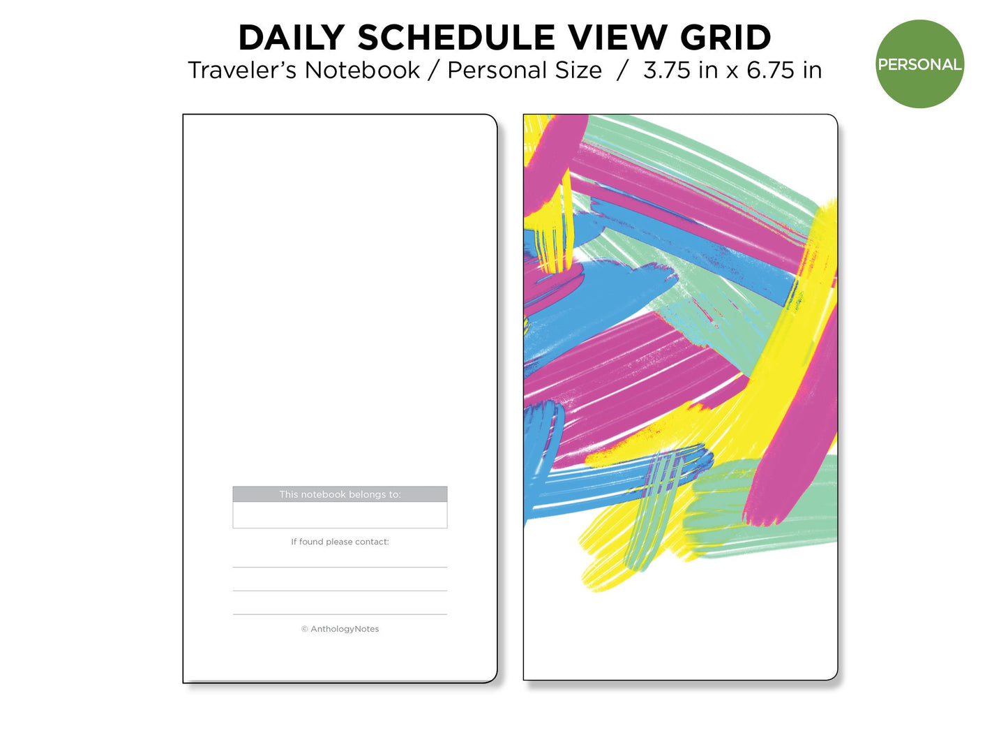 DAILY VIEW GRID Schedule Personal Traveler's Notebook With Weather and Mood Tracker