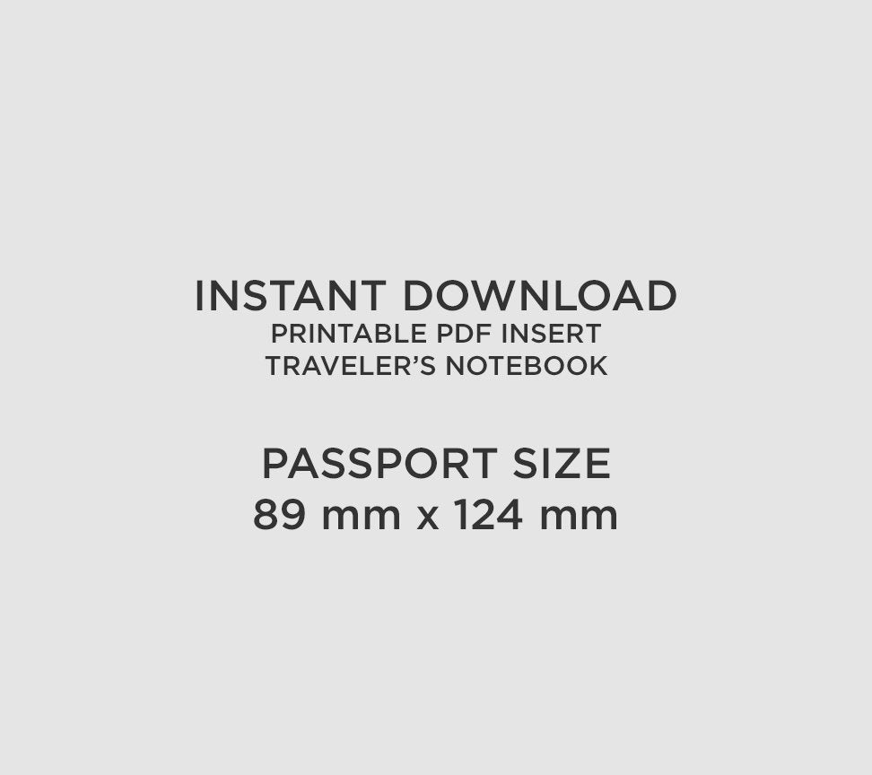 Passport Size My 100 Lists Printable Planner Traveler's Notebook Insert