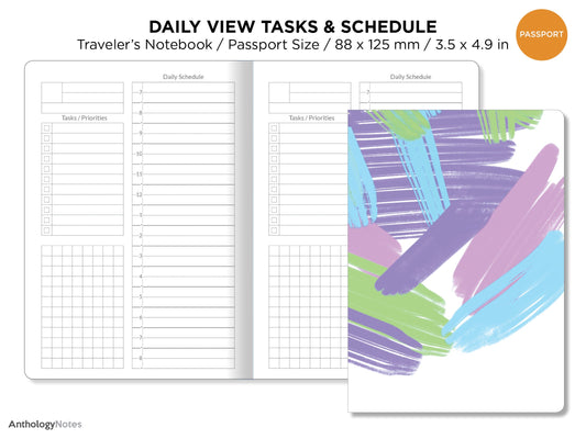 TN Passport DAILY View Schedule Appointment Printable Traveler's Notebook Insert CODE:PP016