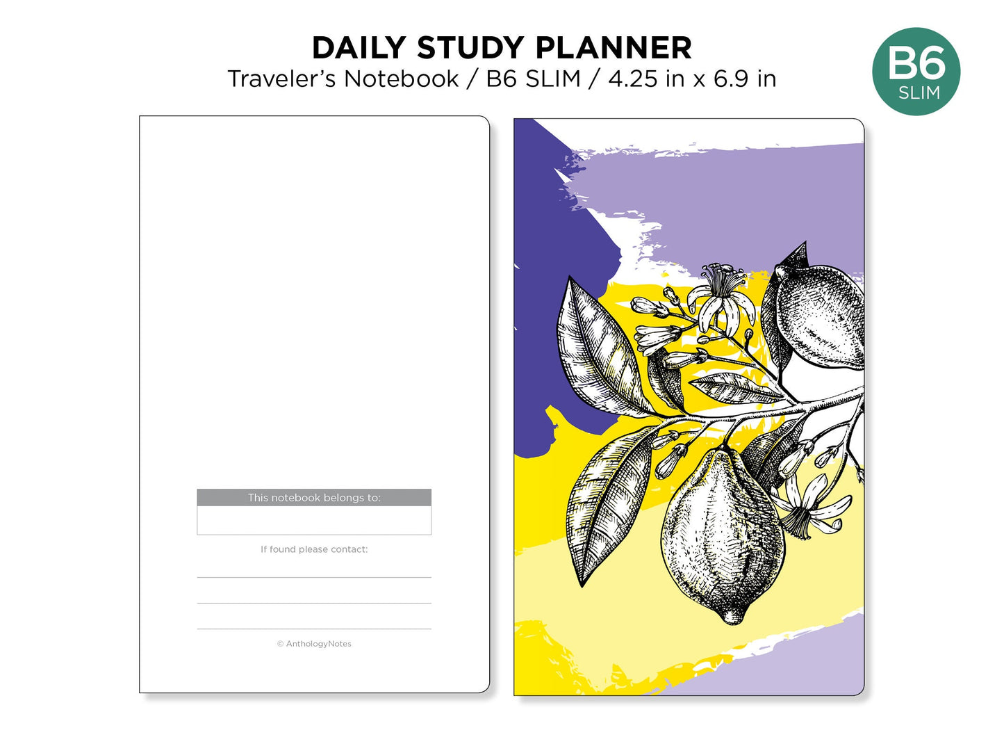 B6 Slim DAILY STUDY Printable Insert for Traveler's Notebook