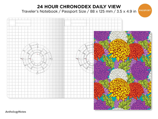 CHRONODEX Passport Traveler's Notebook Printable Insert DAILY View GRID Minimalist