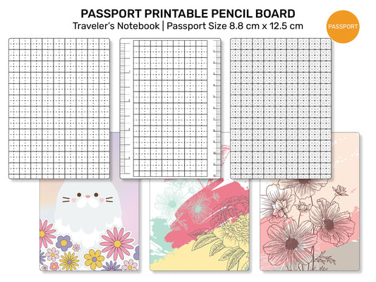 TN Passport PENCIL BOARD Printable Grid Shitajiki 下敷きUnder-sheet