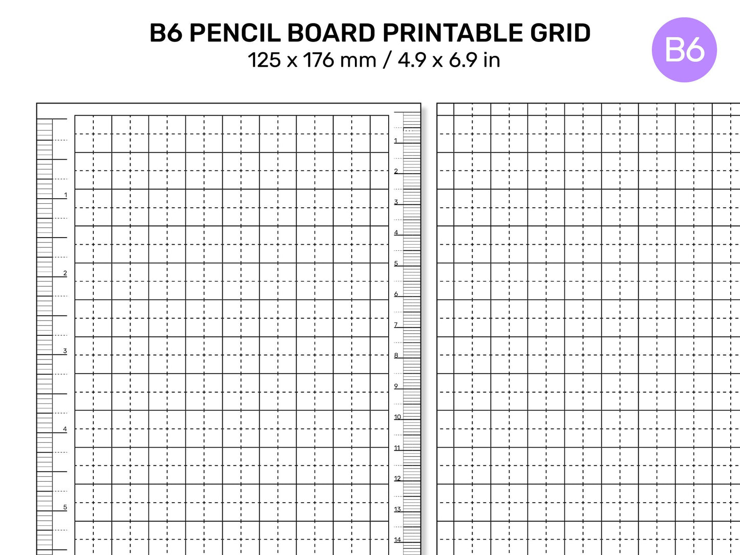 TN B6 PENCIL BOARD Printable Grid Shitajiki 下敷きUnder-sheet Notebook Underlay