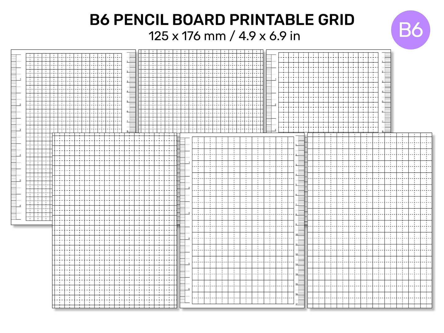 TN B6 PENCIL BOARD Printable Grid Shitajiki 下敷きUnder-sheet Notebook Underlay