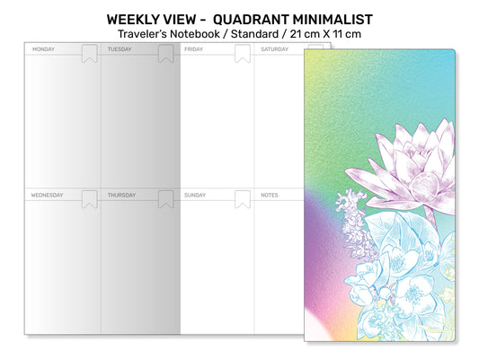 TN WEEKLY View Insert Minimalist  QUADRANT Wo2P - Week on 2 Pages Standard Size  RTN037