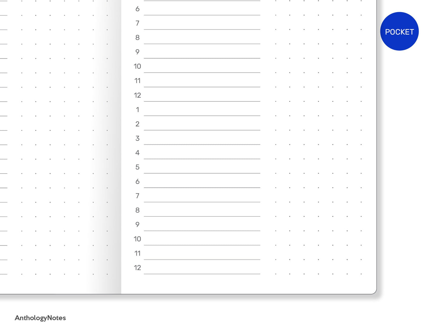 POCKET TN Monthly Daily Schedule Mix - Minimalist & Functional Midori Inspired Traveler's Notebook Printable Refill Insert FN22-001