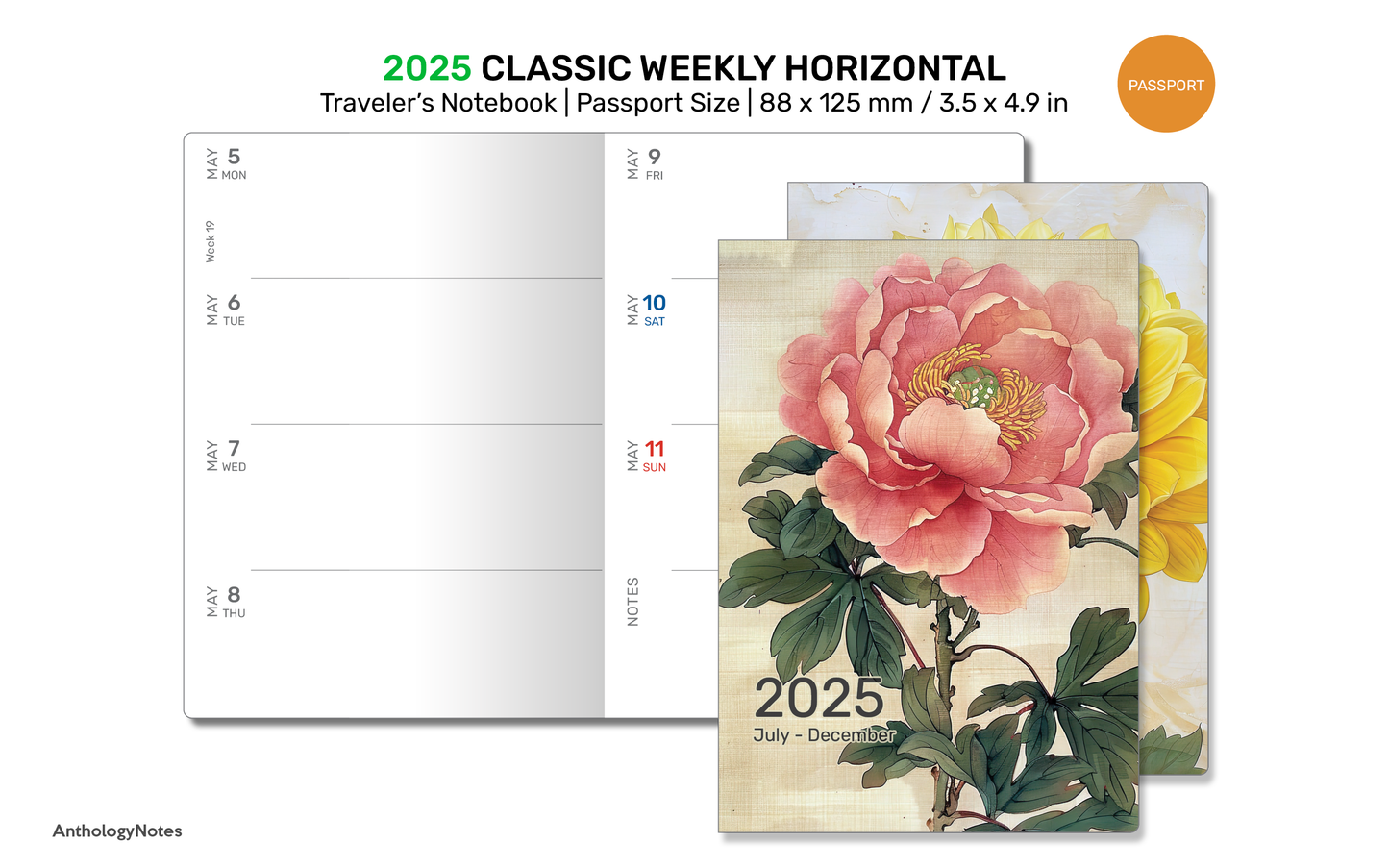 2025 TN Passport WEEKLY Planner Traveler's Notebook Printable Refill Insert - DPP001-2025