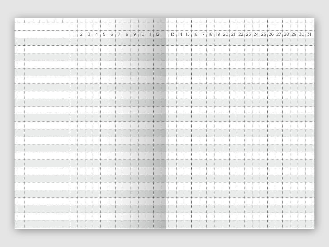 A6 Size Monthly Tracker Grid - Printable Traveler's Notebook Planner Insert