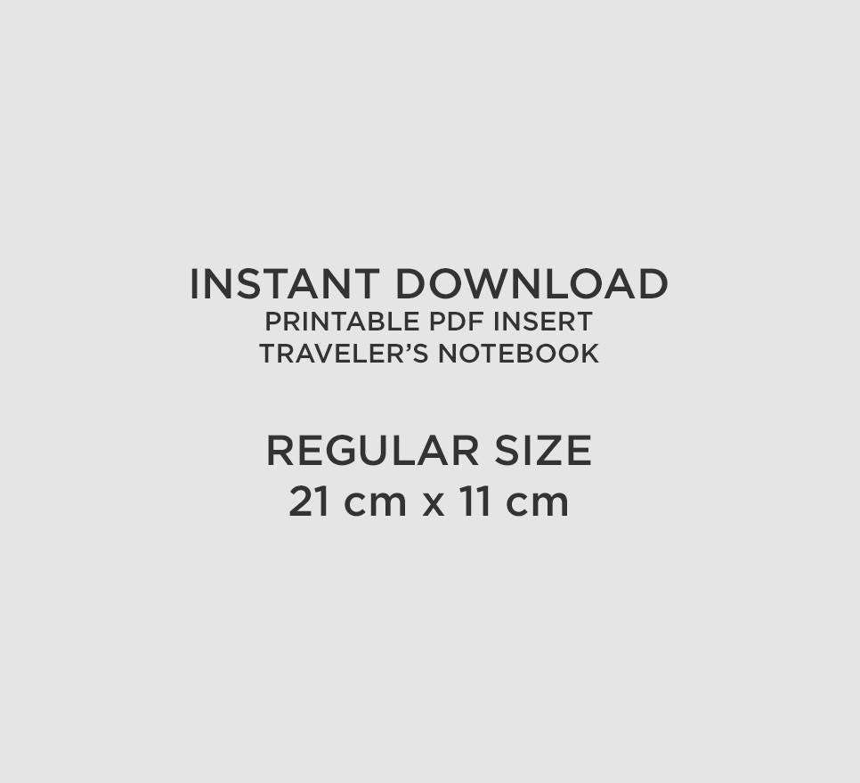 Traveler's Notebook Standard Size Printable Insert Weekl GRID VERTICAL Undated