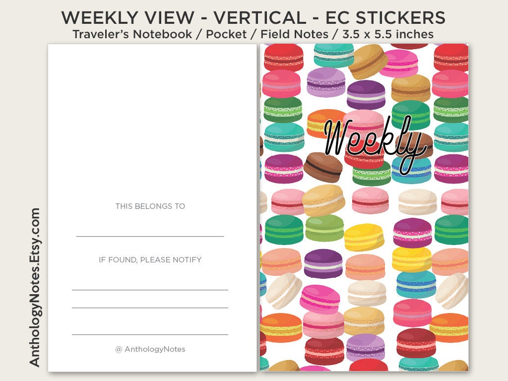 Pocket Size Weekly View Vertical - Traveler's Notebook Printable Insert - Field Notes - Wo2P Minimalist