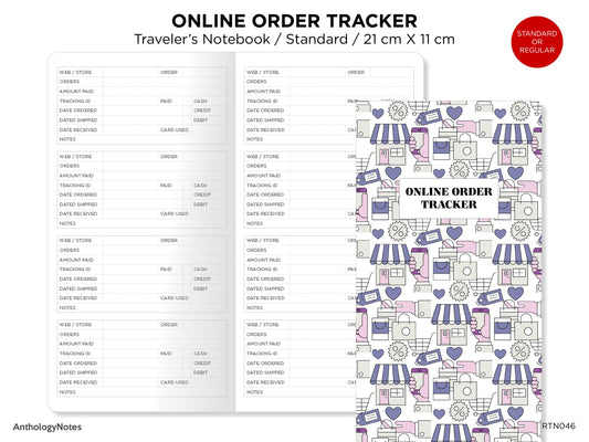 Regular Size TN - Online Order Shopping Tracker Printable Refill TN - RTN046