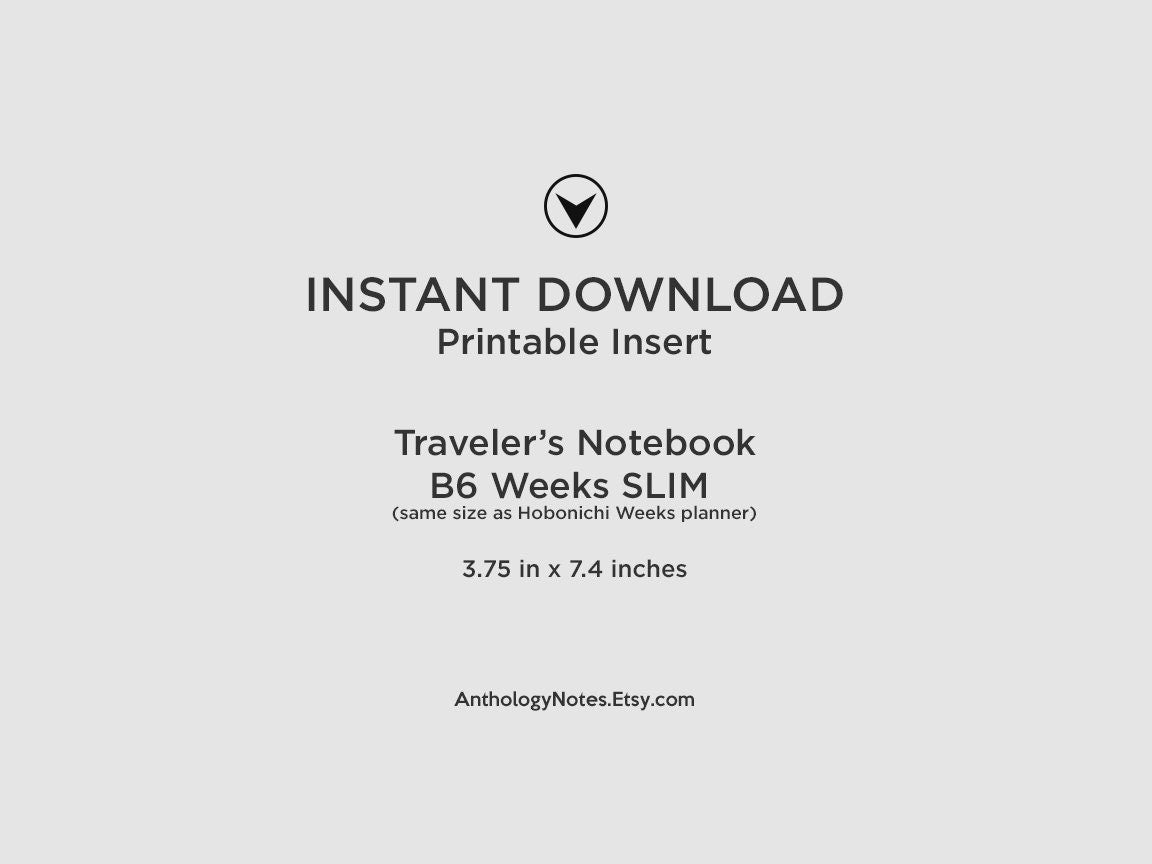 TN WEEKS Online Order Tracker Traveler's Notebook Printable Insert Minimalist Functional