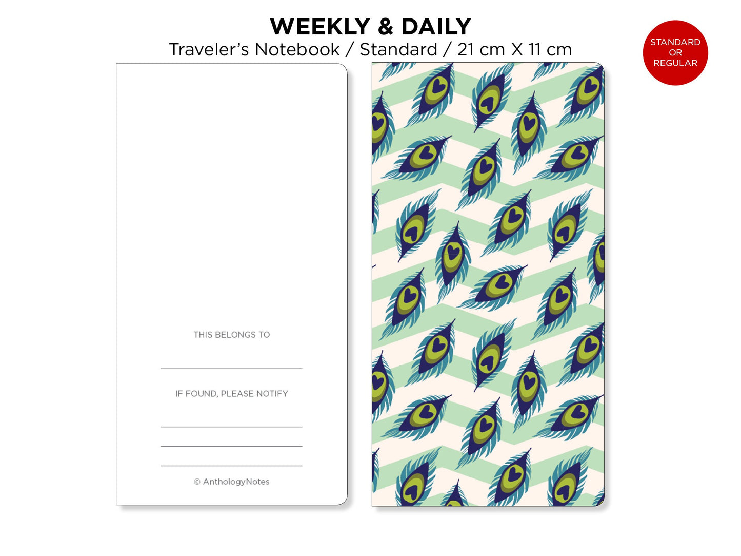 DAILY and WEEKLY Traveler's Notebook Printable Insert GRID Minimalist Functional