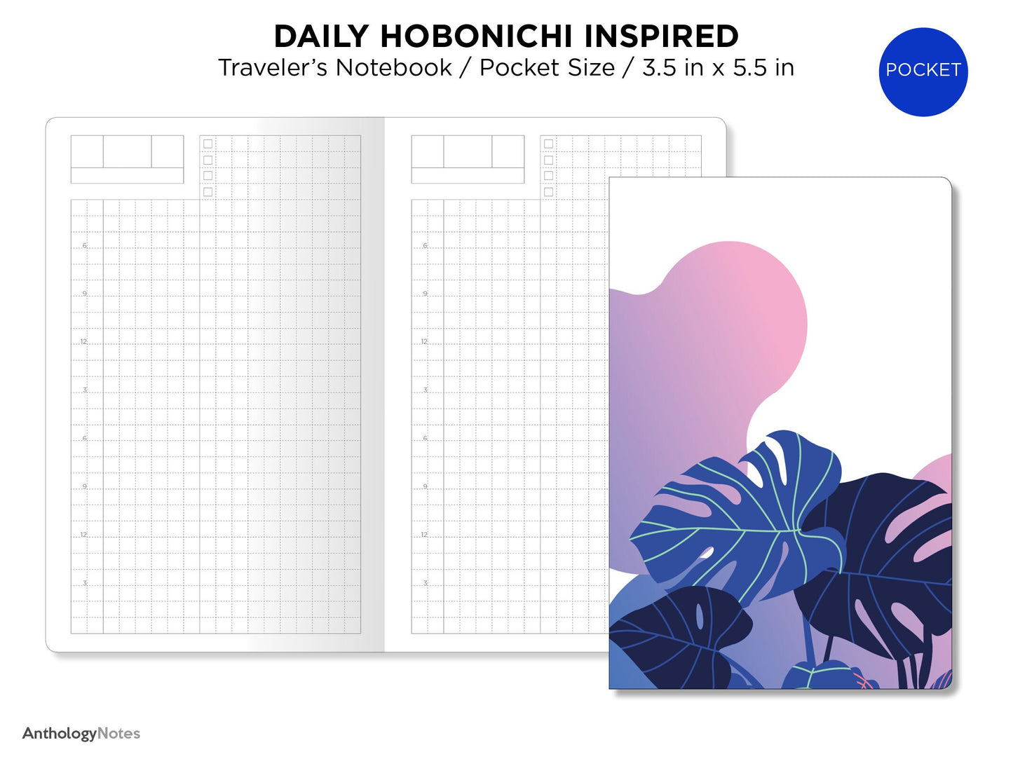 Pocket Size Hobonichi TN Insert - Traveler's Notebook Printable - Do1P - Minimalist - Daily View FN025