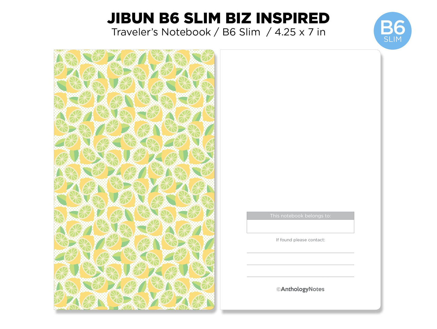 B6 Slim JIBUN Biz Weekly GRID Traveler's Notebook Vertical Japanese Planner Inspired Functional Printable Insert