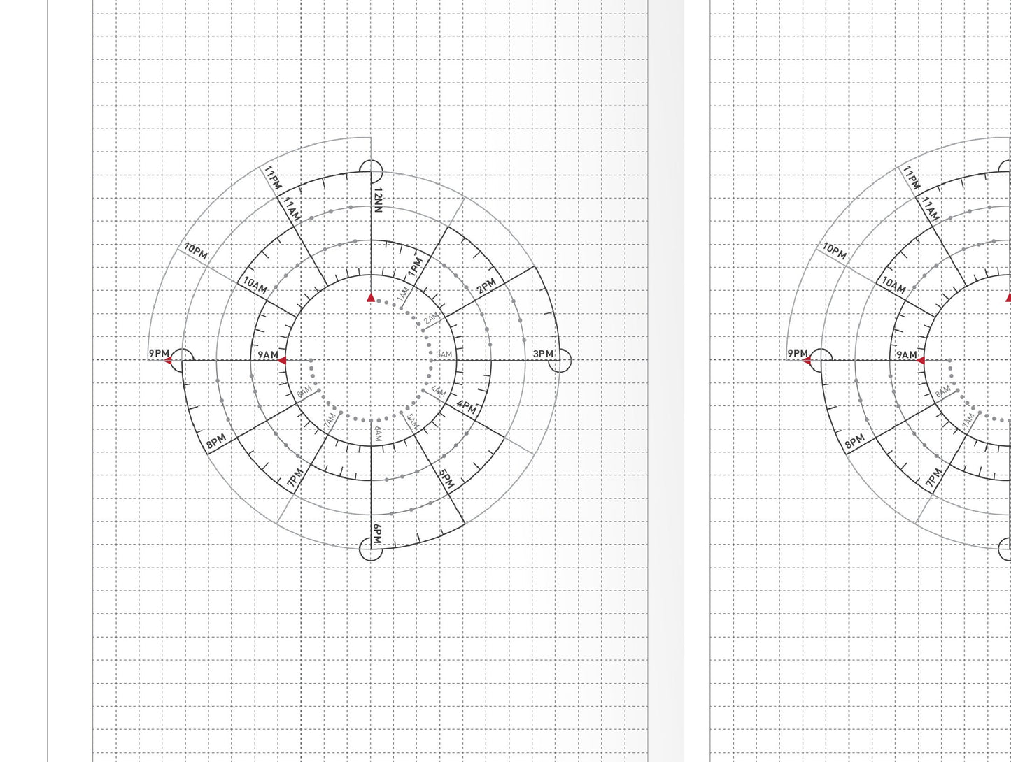 CHRONODEX Daily View GRID Traveler's Notebook Printable Insert Standard Size Minimalist, 4 mm x 4 mm and 5 mm x 5 mm