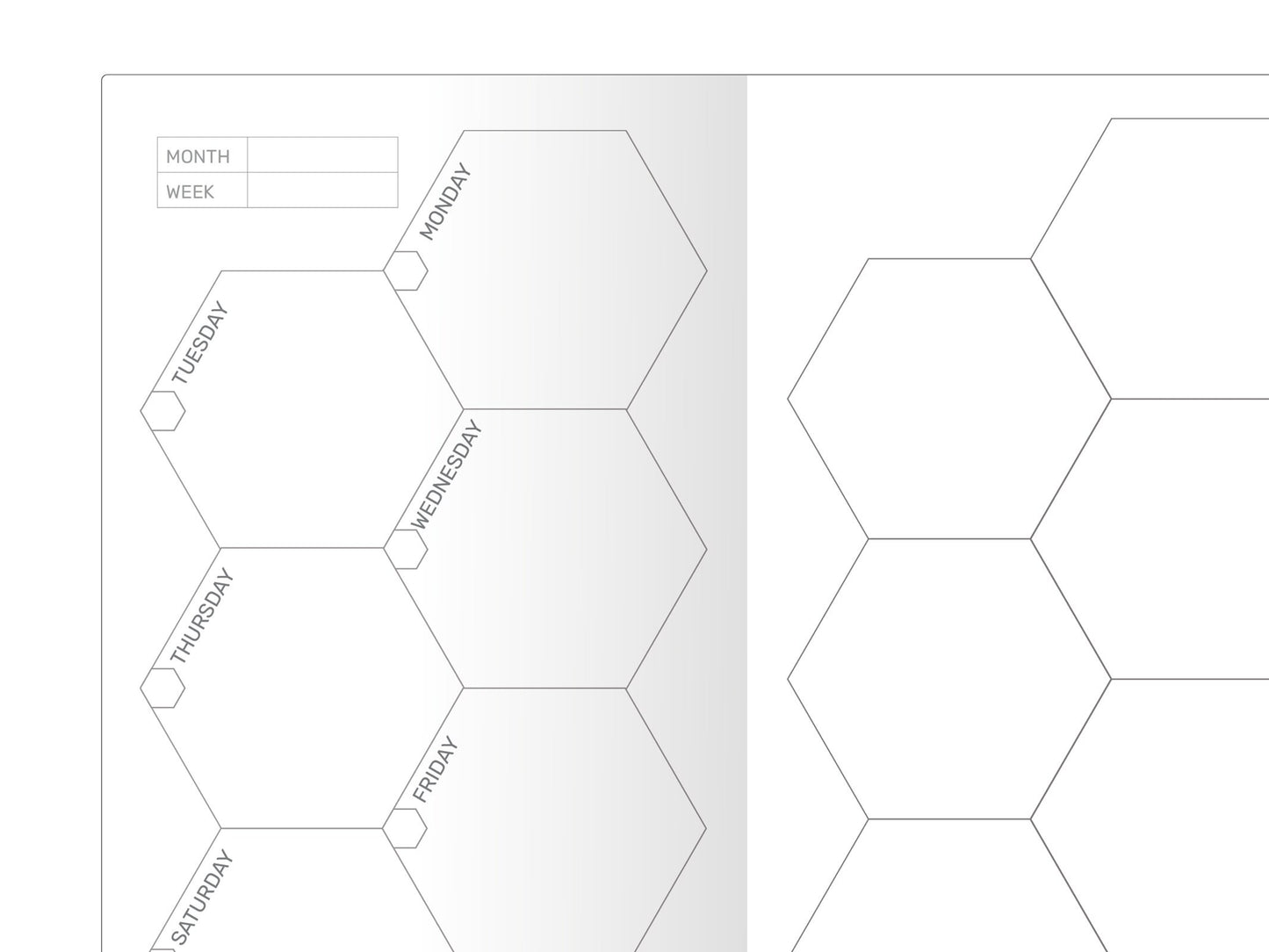 TN WEEKLY View Standard Visual Planning - HEXAGON Boxes - WO2P RTN025