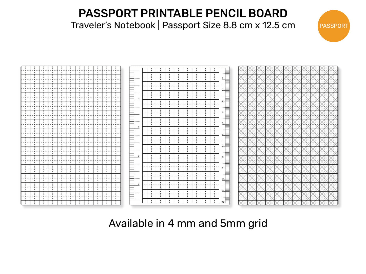 TN Passport PENCIL BOARD Printable Grid Shitajiki 下敷きUnder-sheet