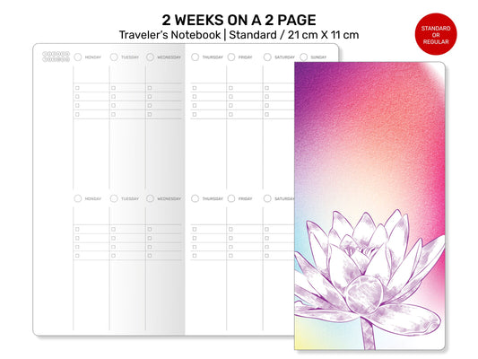 Standard TN 2 Weeks on a Spread Printable Refill for Traveler's Notebook Minimalist and Functional RTN22-005