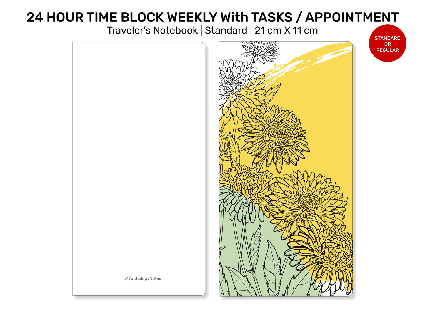 Standard TN WEEKLY 24 Hour Time Block with Appointments, Tasks and Tracker RTN070