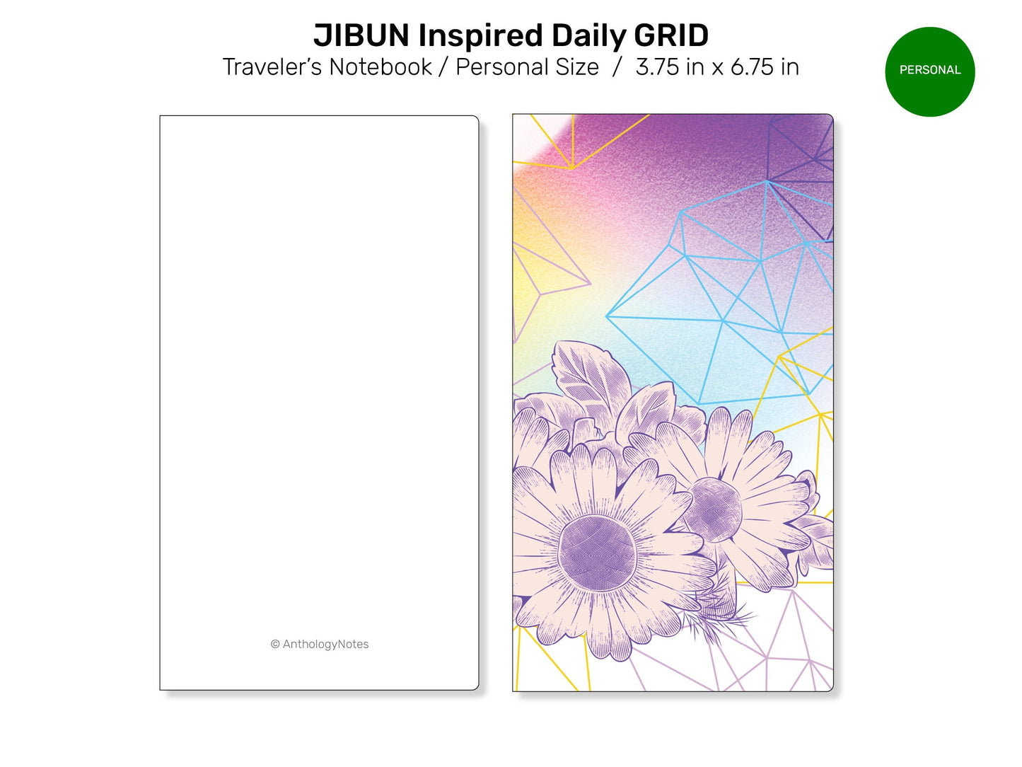 TN Personal JIBUN-Inspired Daily GRID Printable Insert Refill Traveler's Notebook PER22-005